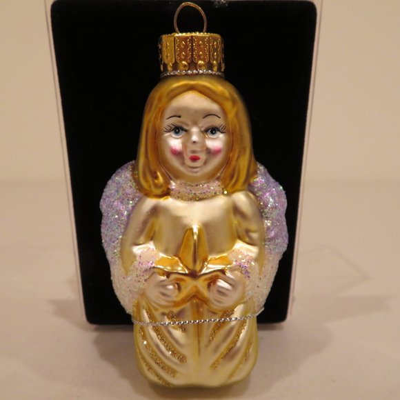 Christmas Glass Ornament Angel Handcrafted by Unique Treasure Gift Box Keepsake - Picture 2 of 6